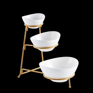 3-stufiges Servierschüssel-Set - eleganter Lebensmittelständer für Snacks, Desserts und P - Bild 1 von 4