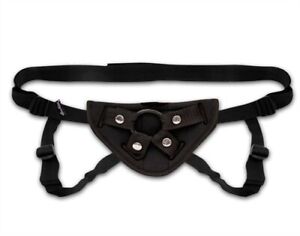 Neoprene Strap-on Harness  + Satin Blindfold- Black (DISCRETE SHIPPING)