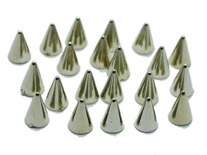 200 Silver Tone Metallic Rock Punk Acrylic Spike Rivet Tiny Stud 4X6mm No Hole - Picture 1 of 6