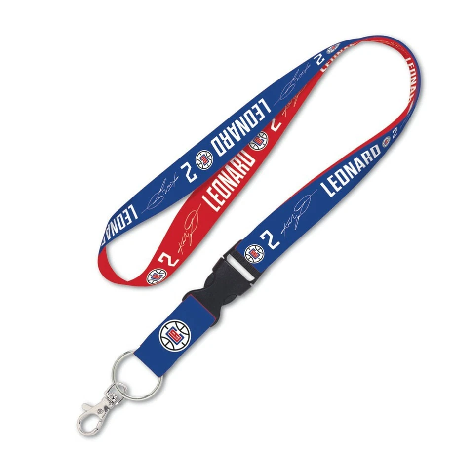 KAWHI LEONARD #2 LOS ANGELES CLIPPERS LANYARD DETACHABLE BUCKLE NEW WINCRAFT - Image 1 of 1