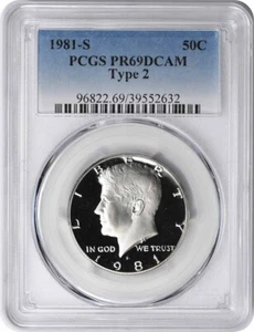 1981-S Type 2 Kennedy Half PR69DCAM PCGS Proof 69 Deep Cameo Clear 'S' - Picture 1 of 2