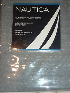 NUEVA FUNDA DE ALMOHADA EUROPEA GRIS NAUTICA CHARLESTON - Imagen 1 de 2