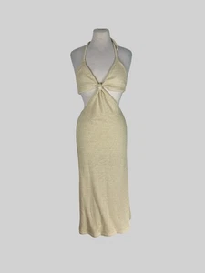 Peixoto gold sleeveless summer dress size UK8/US4 - Picture 1 of 5