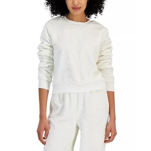 NWT Crave Fame Plush Crewneck Sweatshirt White Size M - Picture 1 of 8