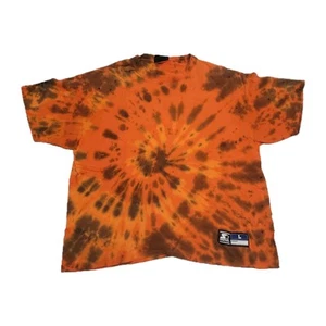 T-shirt arancione vuota Starter taglia grande tie dye pronta stile vintage - Foto 1 di 2