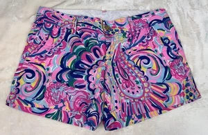 LILLY PULITZER Women’s Pink Blue The Callahan Short Psychedelic Sunshine Size 6 - Picture 1 of 7