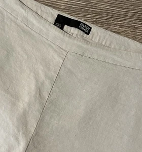 Eileen Fisher Linen Blend Straight Leg Light Gray Trouser Style Pant SZ 8, 31x32 - Picture 1 of 11