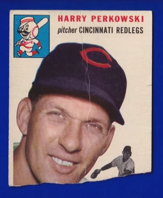 HARRY PERKOWSKI reds 1954 TOPPS #125 TRIMMED  - Image 1 of 2