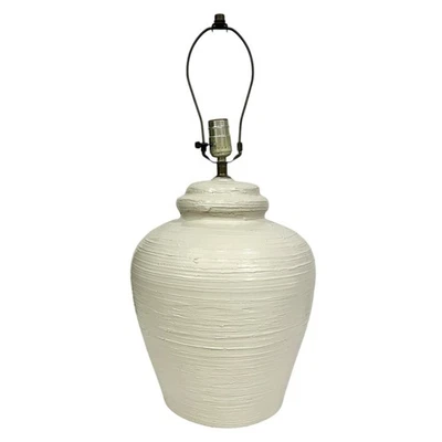 Lámpara de mesa vintage 1975 colmena MCM texturizada danesa crema cerámica grande retro Foto 1 de 4