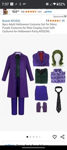 KFVZIU Joker otto pezzi per adulti festa di Halloween taglia 3XL - Foto 1 di 4