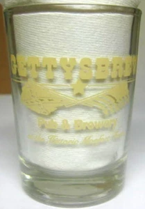 GETTYSBREW PUB & BREWERY, 3 1/4 inch Heavy SHOT TASTING Beer GLASS, PENNSYLVANIA - Picture 1 of 4