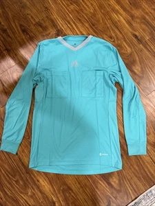 Adidas Referee 2022 long sleeve football jersey Green Turquoise size L New - Picture 1 of 5