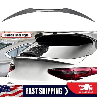For 2017-2024 Alfo Romeo Stelvio Carbon Fiber Rear Trunk Mid Spoiler Wing - Image 1 of 4