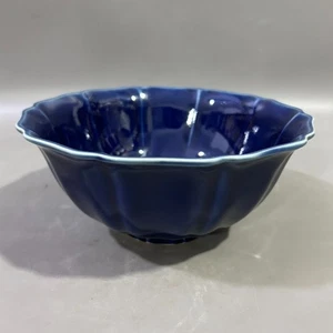Fine Collectable Chinese Hand Blue Glazed Porcelain Porcelain Bowl - Picture 1 of 8