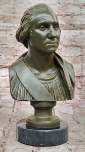 Bronzeskulptur Büste von George Washington von Fisher American President - Bild 1 von 10