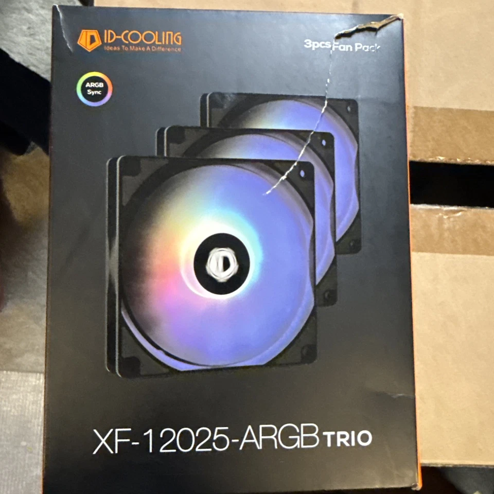 ID-COOLING XF-12025-ARGB-TRIO 120mm Case Fan ARGB 3 Pack RGB Fans 5V 3-PIN Conne - Image 1 of 1
