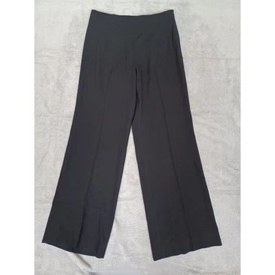 Talbots Pants Sz 6 Black High Waist Straight Wide Leg Side Zip Basic Office - Image 1 of 4