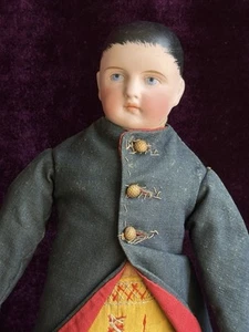 Rare Antique French or German 11” Parian Type Bisque Shoulder Head Boy Doll - Picture 1 of 13