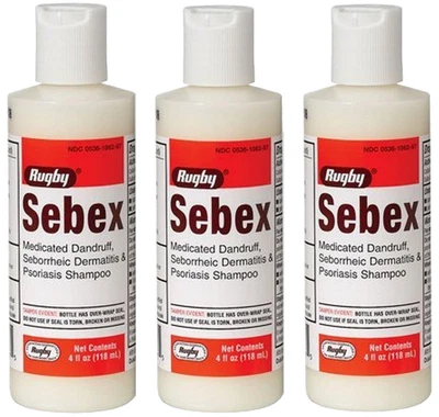 Rugby Sebex Dandruff Shampoo 4oz ( 3 pack ) NEW LOOK! __ - Image 1 of 3
