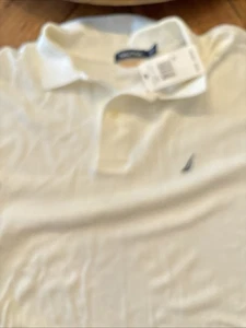 Nautica Herren Polo Golf Shirt Gr. XL Baumwolle Creme Neu Etikett - Bild 1 von 3