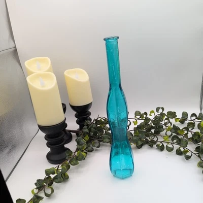 Cobalt Blue sleek slim vase for flowers or display 12.5 inches tall - Image 1 of 4