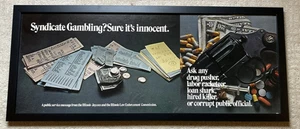 1970s Organized Crime and Syndicate Gambling PSA Poster Mafia Chicago IL 28 X 11 - Bild 1 von 3