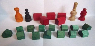 Vintage Wooden Monopoly Game Pieces - 23 pieces - Image 1 of 2