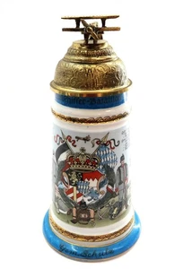 Cerveza de regimiento litofano alemán Meissen Stein 1910 recuerdo de servicio 2146 - Imagen 1 de 17
