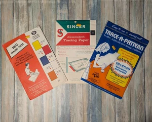 Vintage Schnittmuster Transparentpapier Konvolut, Singer Dritz & Trace-A-Pattern - Bild 1 von 7