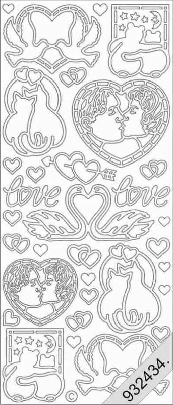 Le Suh / Starform Sticker Bogen gold Liebe Nr. 9324349 / 800 - Bild 1 von 1