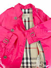 Burberry Girls 5Y Trench Coat NWOT Nova Vinyl Patent Leather Jacket Pink Rain