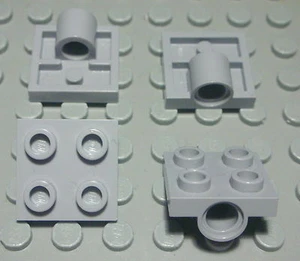 Lego Platte 2x2 mit 1x Steck Pin Loch new Grau 4 Stück                    (1573) - Picture 1 of 1