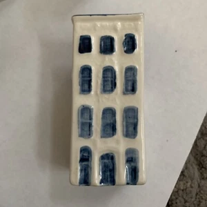 Miniature Blue Delft Porcelain House Empty House Number 27, Unmarked - Picture 1 of 5