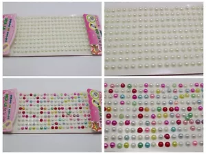 3 Sheets of 200pcs Stripe Self-Adhesive Acrylic Pearls Stickers Stick 6mm - Picture 1 of 10