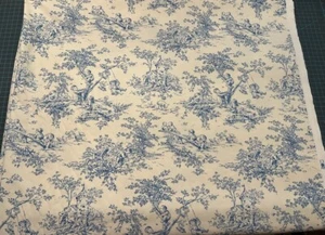 P/KAUFMAN TOILE DECORATIVE INTERIOR FABRIC - CHILDREN AT PLAY - BLUE/WHITE - Picture 1 of 10