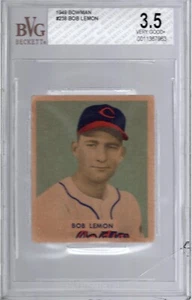 1949 Bowman #238 BOB LEMON (RC) (HOF) BVG 3,5 sehr guter Zustand + Cleveland INDIANER - ZENTRIERT! - Bild 1 von 2