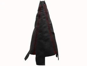 HONDA JAZZ III (2007-2013) Soufflet Levier De Vitesse 100% Cuir - Couture Rouge - Imagen 1 de 1