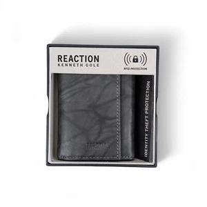 Kenneth Cole Reaction Portafoglio Uomo Pelle Rfid X Capacità Trifold Grigio Marmo - Foto 1 di 5