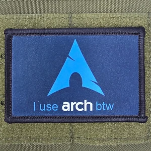 I Usa Arch BTW Linux Patch Moral Tactical Military Army USA Flag Hook & Loop 3x2 - Picture 1 of 8