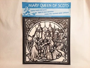 Mary Queen of Scots Vintage 1982 Hussingtree "Stained Glass" Coloring Page Craft - Imagen 1 de 3