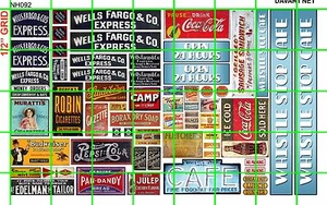 NH092 DAVE'S DECALS 1/2 Set N SCALE BIZ SET WHISTLE STOP CAFE SODA & EXPRESS CO - Picture 1 of 3