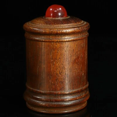 9 cm China natural Rosewood box ring jewelry box wood box 9 - Image 1 of 4
