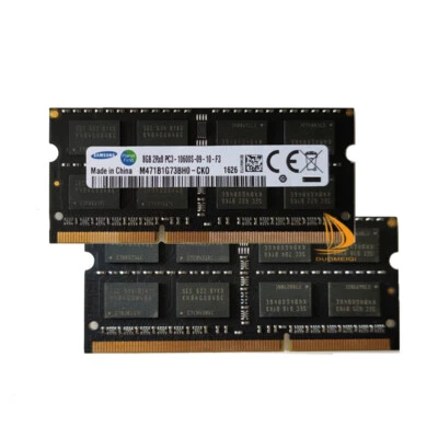 Samsung 2X 8GB 2RX8 DDR3 1333MHz PC3-10600S SODIMM Laptop RAM Memory PC10600 8GB - Image 1 of 4