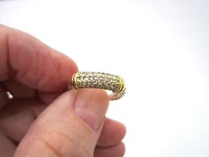 Estate David Yurman Sterling Silver 18K Gold Diamond Size 6 Metro Cable Ring - Imagen 1 de 5