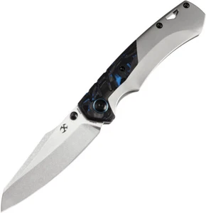 Kansept Knives Weim Framelock Titanium & Blue CF Folding S35VN Knife 1051A4 - Picture 1 of 6