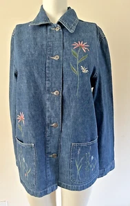 Women's Denim Shirt Size small 10 floral - Picture 1 of 5