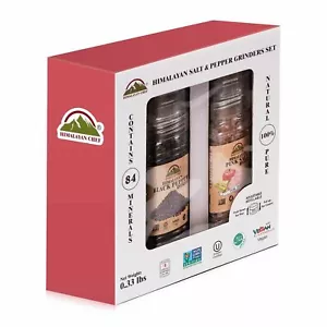 Molinillo de sal y pimienta negra Himalayan Chef (5,3 onzas) kosher, vegano, no transgénico - Imagen 1 de 12