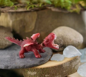 Miniature Cranky Dragon Figurine in Red  ~ Fairytale Fairy Garden Accessories - Picture 1 of 6