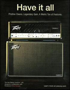 Peavey Serie Invectiva Amperios 120 Cabezales 2x12 Gabinete Impresión Anuncio Diseño Misha Mansoor - Imagen 1 de 3