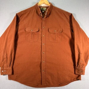 Cabelas Chamois Button Down Shirt Men 2XL Tall Brown All Season Deerskin Outdoor - Picture 1 of 11